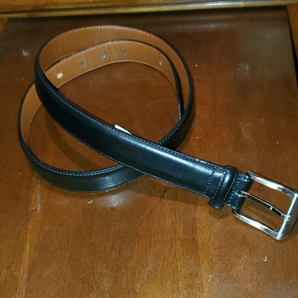 Jos. A. Bank Black Leather Belt 36